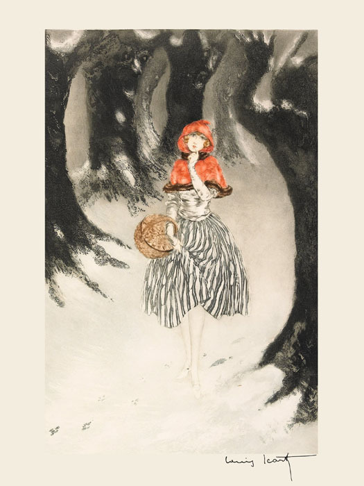 Icart Red Riding Hood Wolf Forest Art Deco Vintage Poster Repro FREE SHIPPING