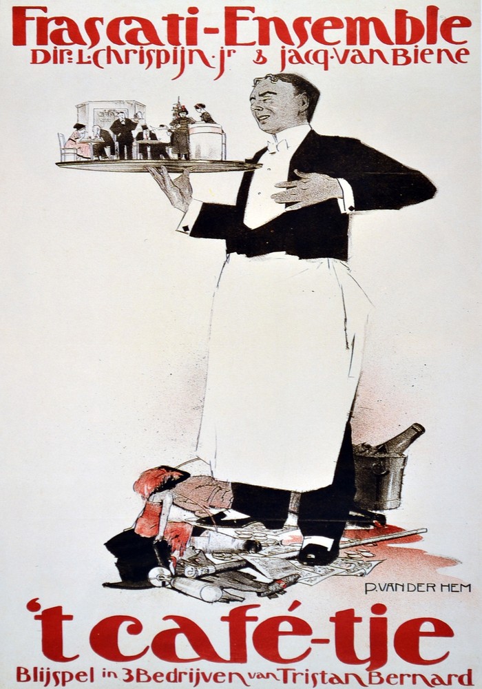 Frascati-Ensemble 'T cafe-tje Ad. Decorative Poster. Graphic Art Design 4033