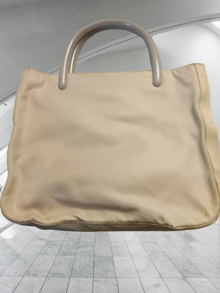 Prada Light Gray Nylon Tessuto Tote Handbag Authentic RealReal