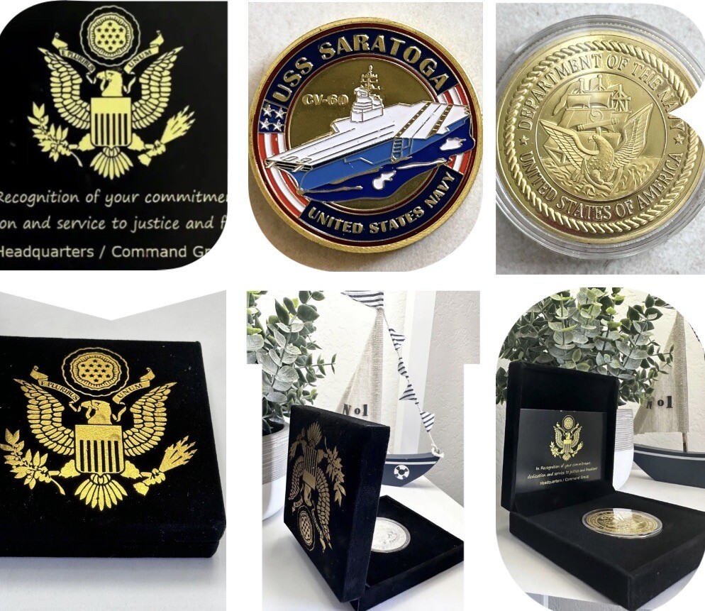 US NAVY - USS SARATOGA - CV-60 - Challenge Coin USN