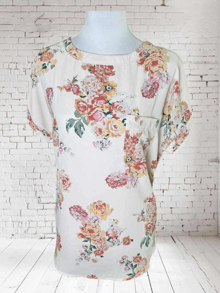 Buffalo David Bitton Womens M Patch Pocket Keyhole Back Blouse NWT