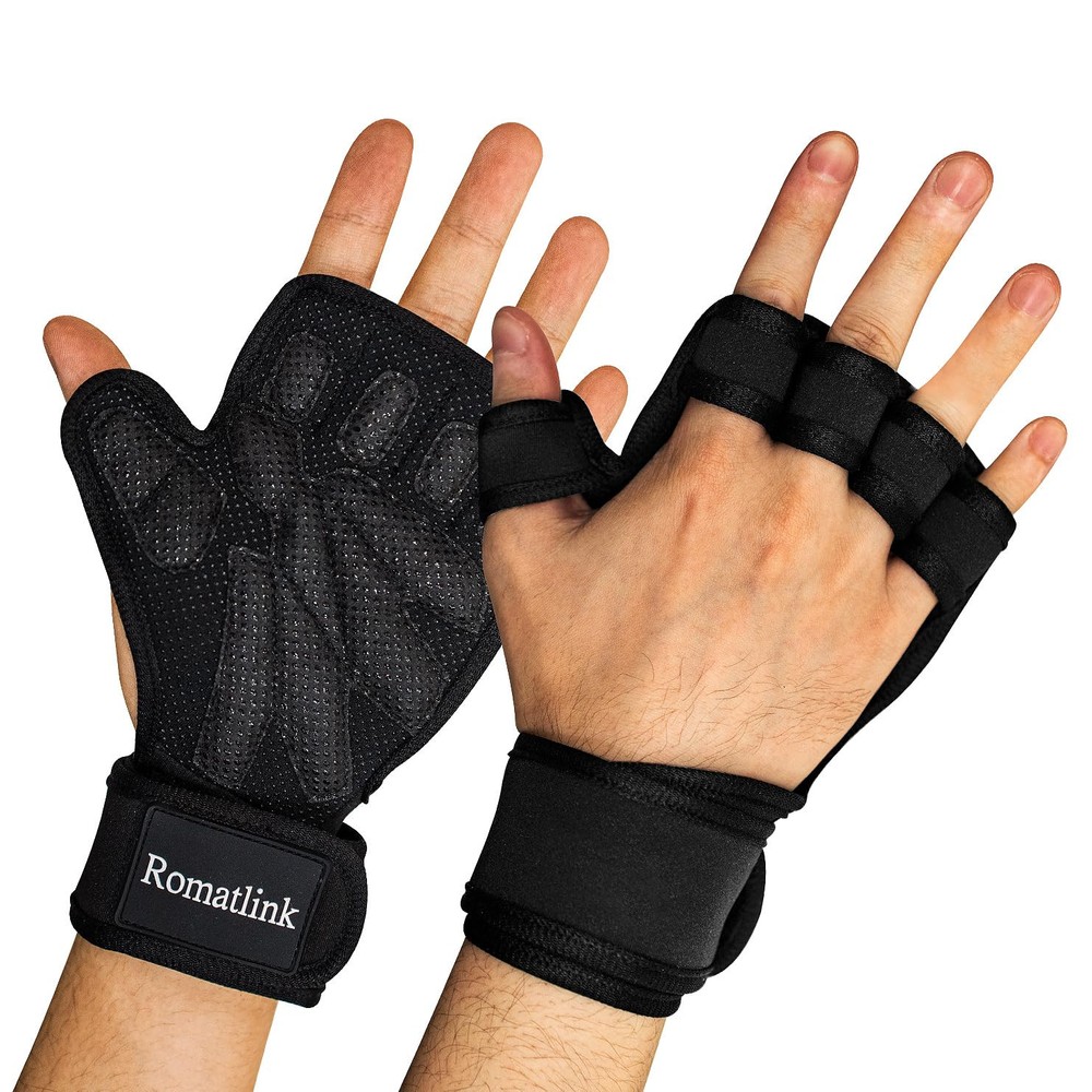 Romatlink Workout Gloves for Athletic Use Weight Lifting, Palm Protectors wit...