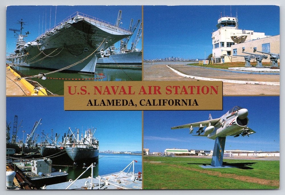US Naval Air Station Alameda California USS Hornet Postcard Chrome