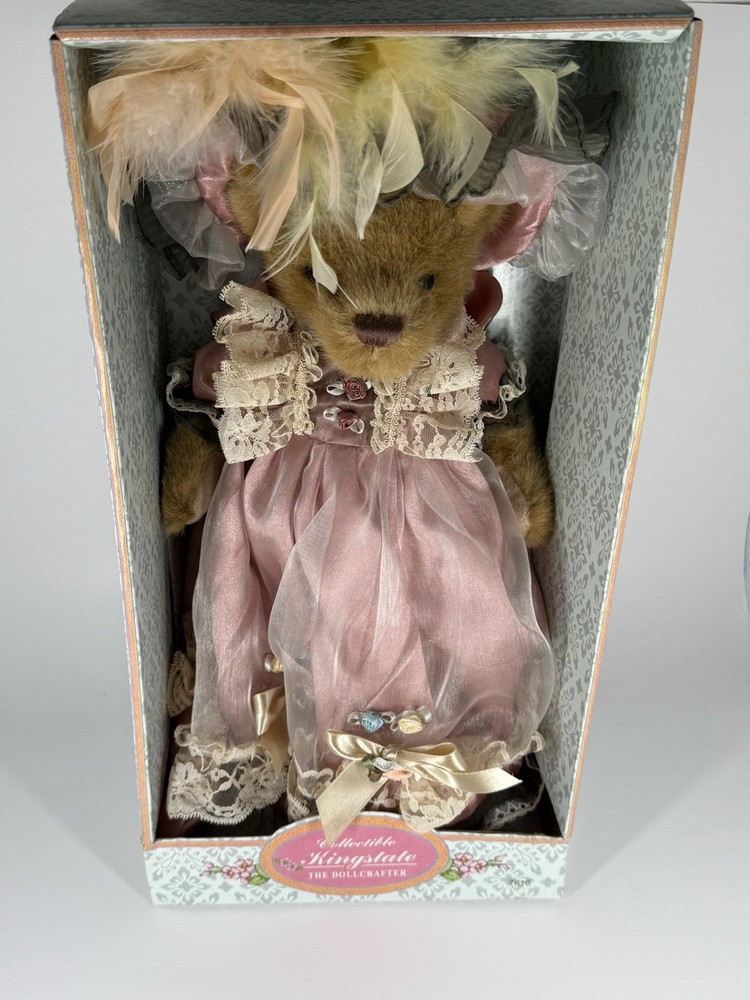 Kingstate Collection Teddy Bear With Fancy Pink Dress 16”