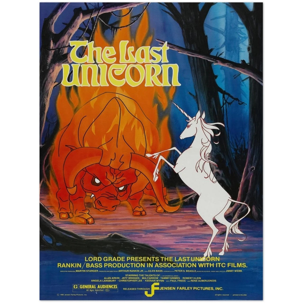 The Last Unicorn 1982 Animated Fantasy Classic Movie Poster