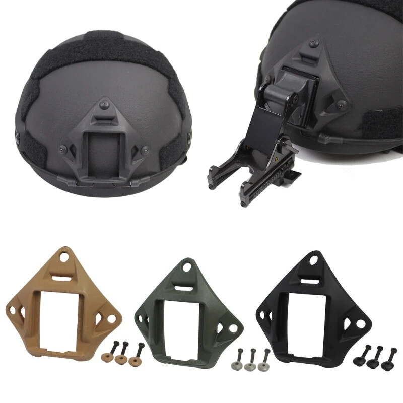 Aluminum 3-Hole NVG Shroud Helmet Mount MICH ACH ECH Fit Tactical Hunting-image