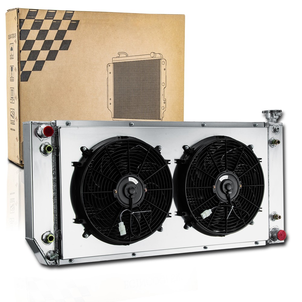 4 Row Radiator Shroud Fan for 1989-99 Chevy C/K 1500 2500 3500 Yukon 5.7L V8 AT