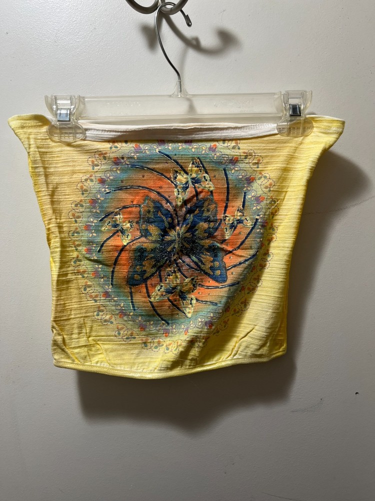 Venus Tube Top - Yellow Butterfly Large