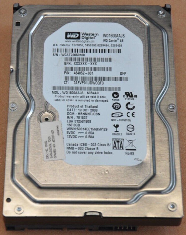 Western Digital Caviar SE WD1600AAJS 160GB SATA II 7.2k rpm 3.5