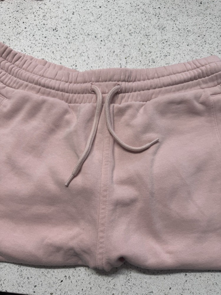 H&M Mens Pink Cotton Sweat Shorts Size L Pockets Drawstring Elastic Waist