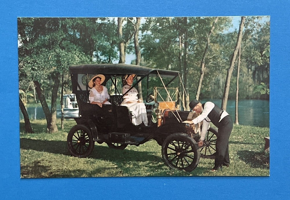 Postcard 1909 Ford Model T Touring Silver Springs, Florida Museum ￼
