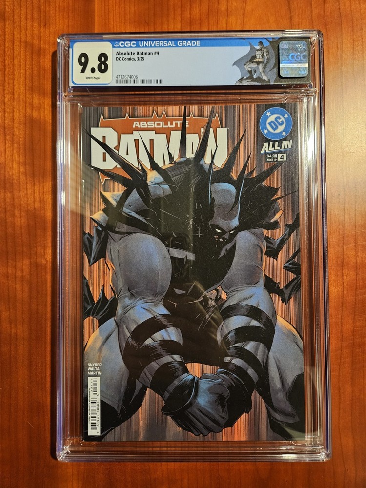 Absolute Batman #4, CGC 9.8, 🔥 Custom Label, 🔑 Issue, White Pages 1st Print