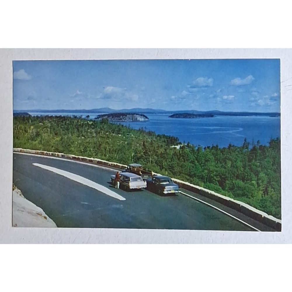 Maine Champlain Mountain Overlook Acadia National Park Frenchmans Bay Postcard-image