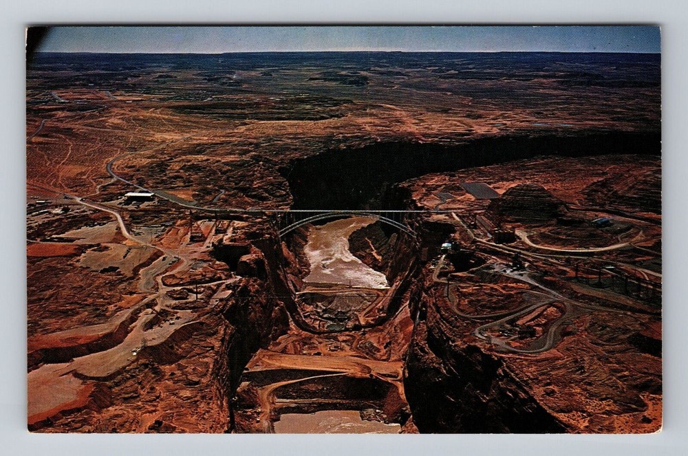 Page AZ-Arizona Glen Canyon Damsite On the Colorado River Vintage Postcard