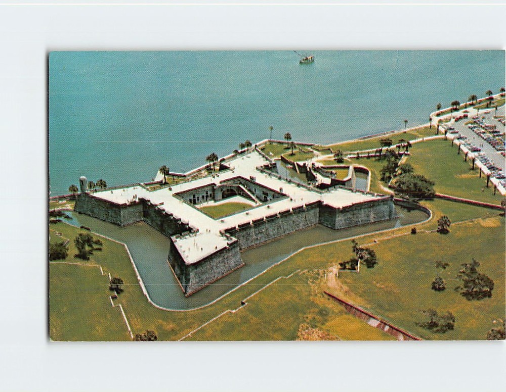Postcard Aerial View Castillo de San Marcos National Monument St. Augustine FL