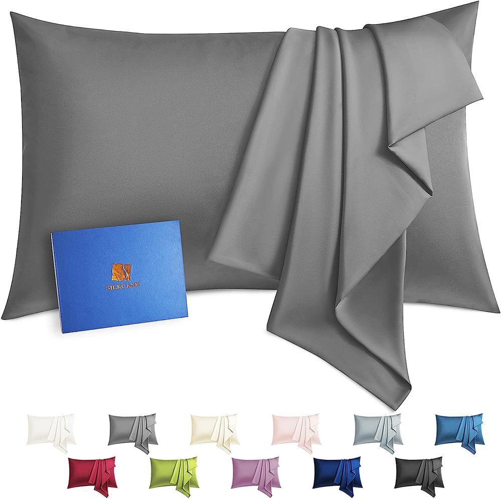 Silk Pillowcase for Hair and Skin, Soft Breathable Smooth No-Static Pillow Cover