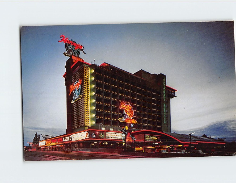 Postcard Harveys Resort Hotel South Lake Tahoe Nevada USA