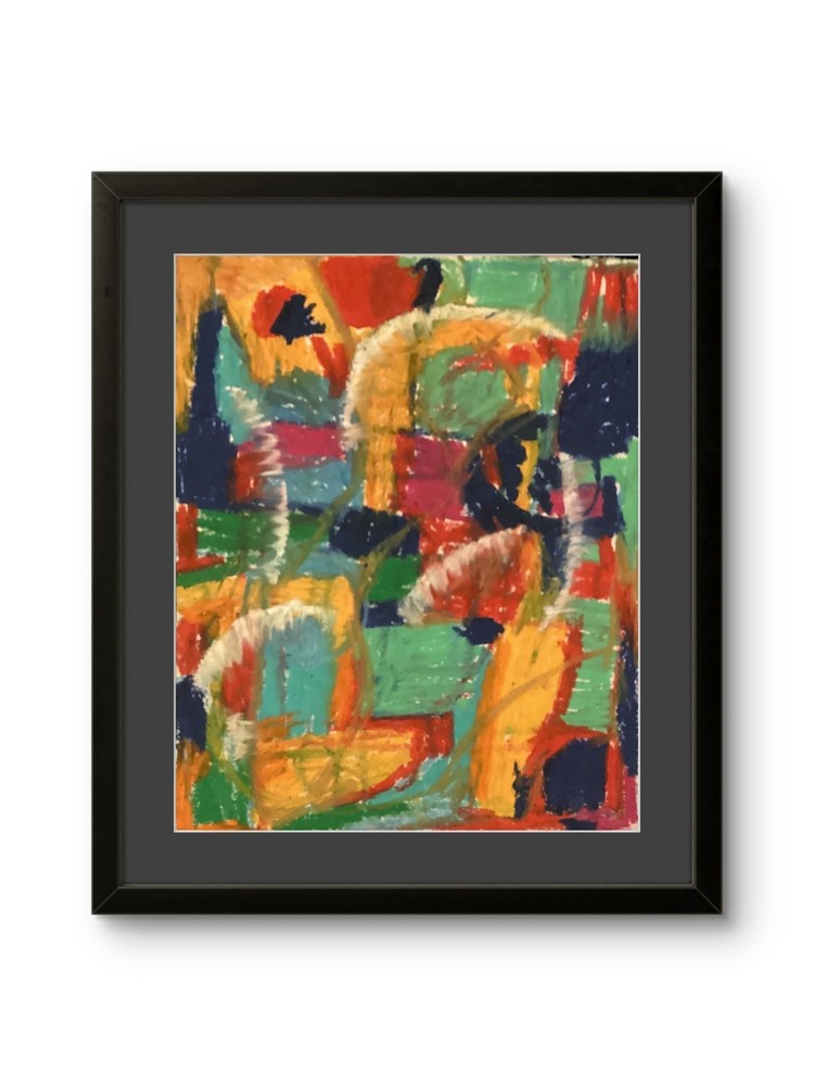 Original Expressionism Abstract Bright Cute Modern Pop Art 11x14 on Paper