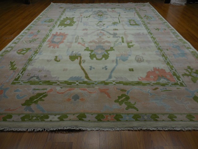 Turkish Oushak Rug, Modern Multicolored Rug,Handmade Bohemian Rug 10x14 Ft