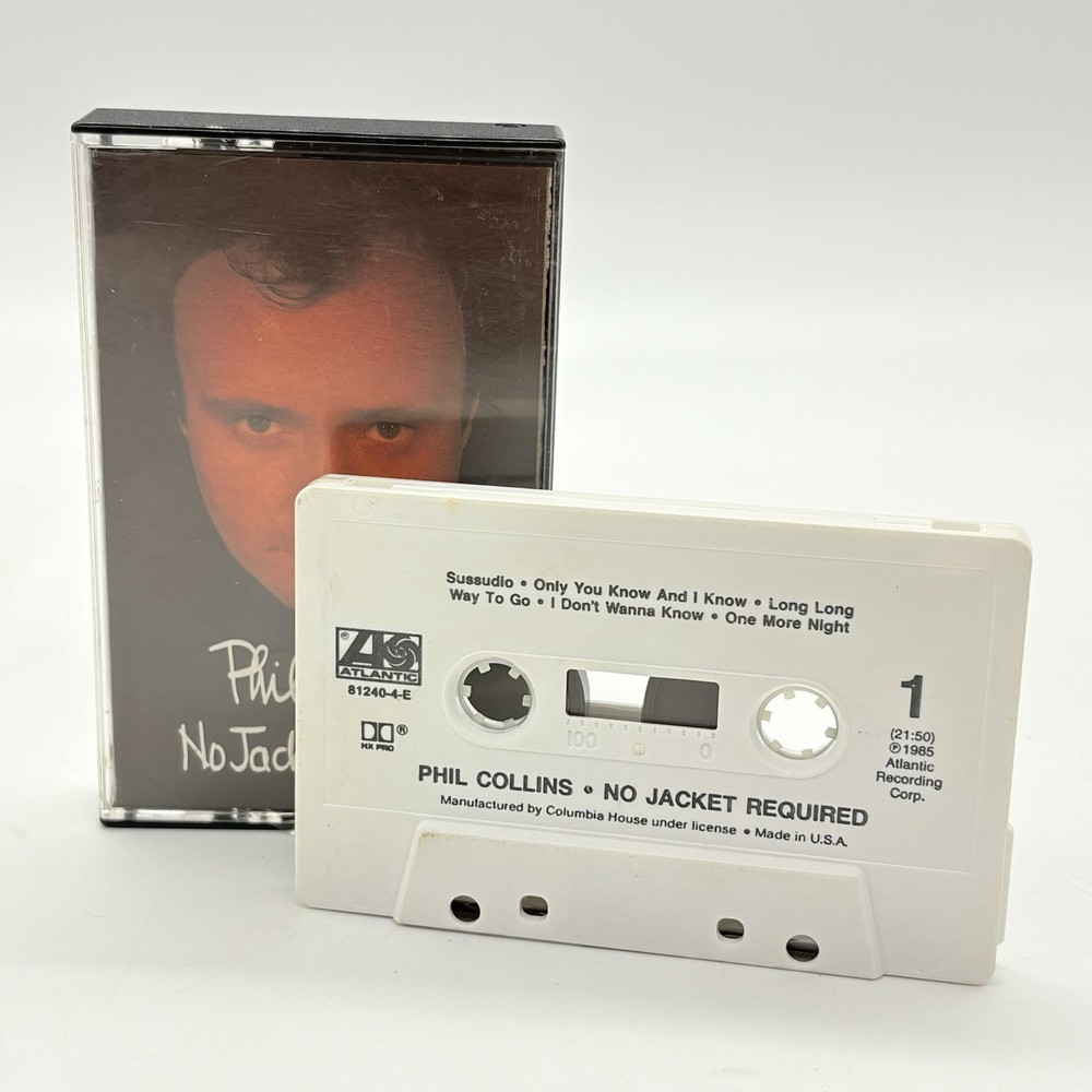 Phil Collins No Jacket Required Cassette Tape 1985 Atlantic Columbia Pop Rock