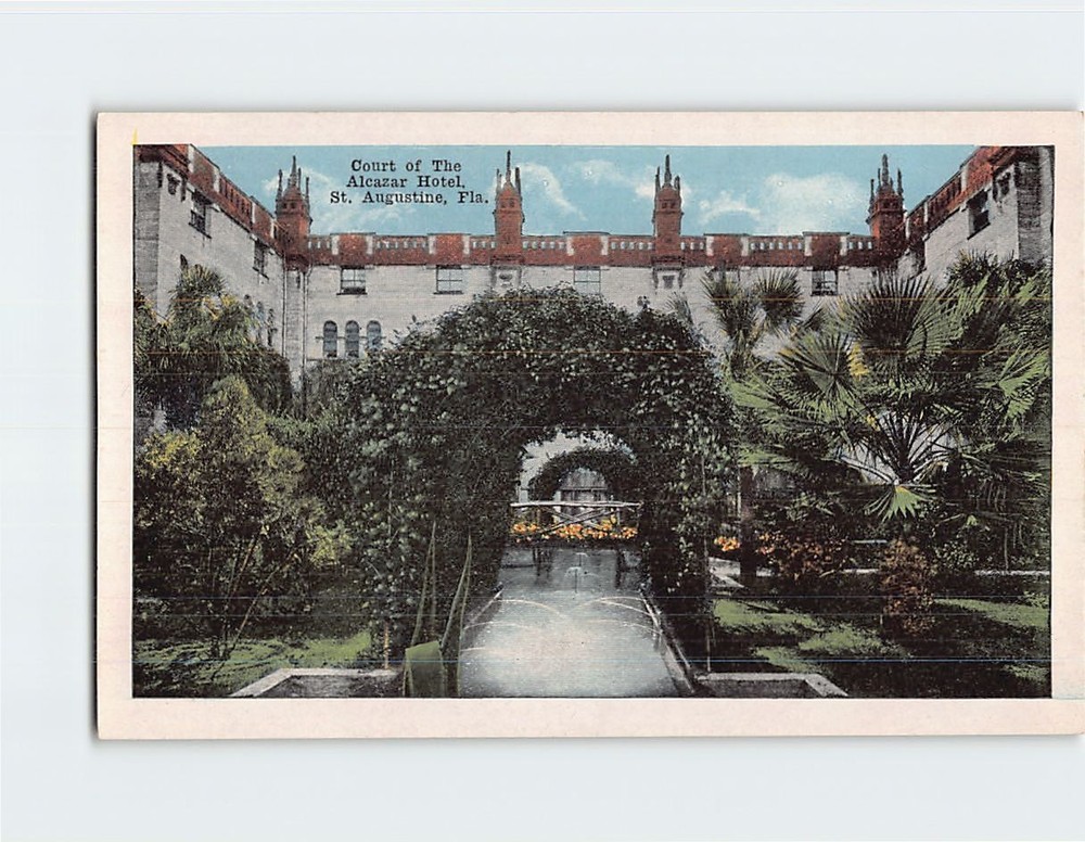 Postcard Court of the Alcazar Hotel St. Augustine Florida USA