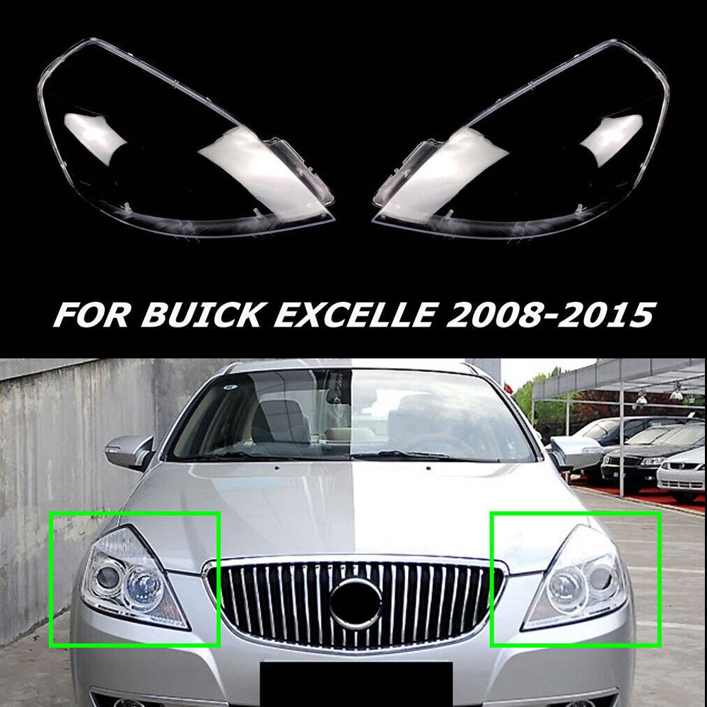For Buick Excelle 2008-2015 Pair Car Front Headlight Cover Lens Transparent