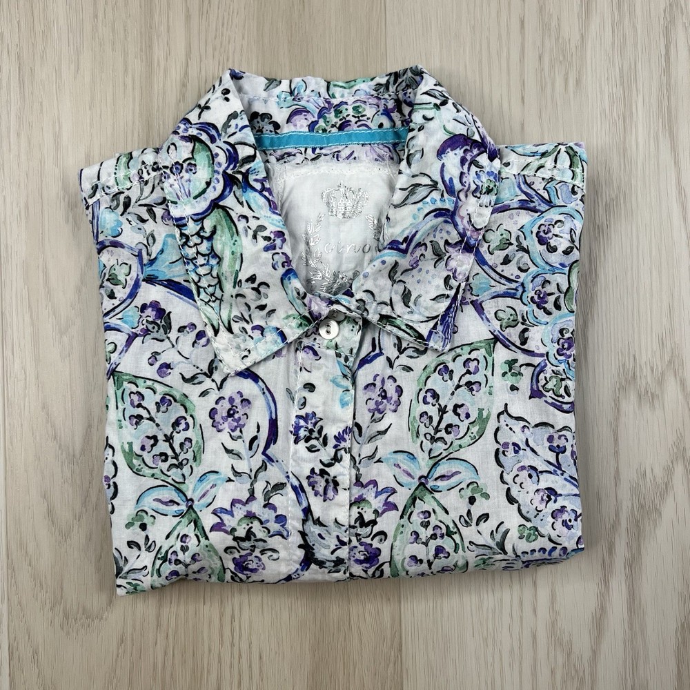 Cino Long Sleeve Button Up Cotton Shirt Women’s Size Large Multicolor Floral