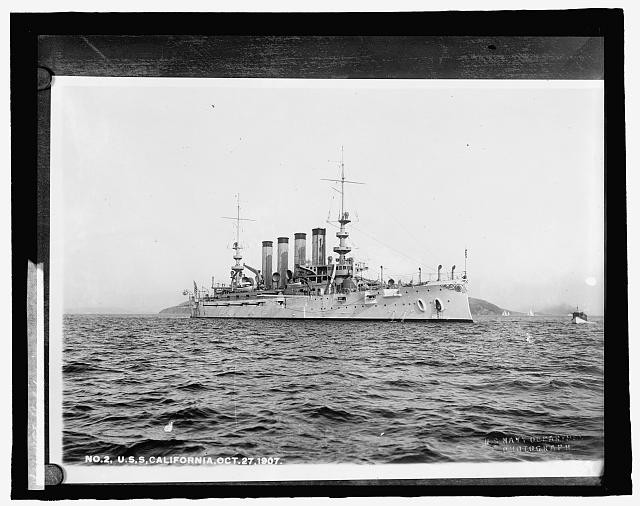 USS CALIFORNIA,United States Navy,USN,Naval,SHip,c1910,U.S.S. California