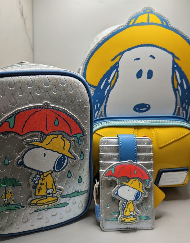 Loungefly Peanuts 75th Anniversary Mini Backpack with Cardholder & Crossbody Strap