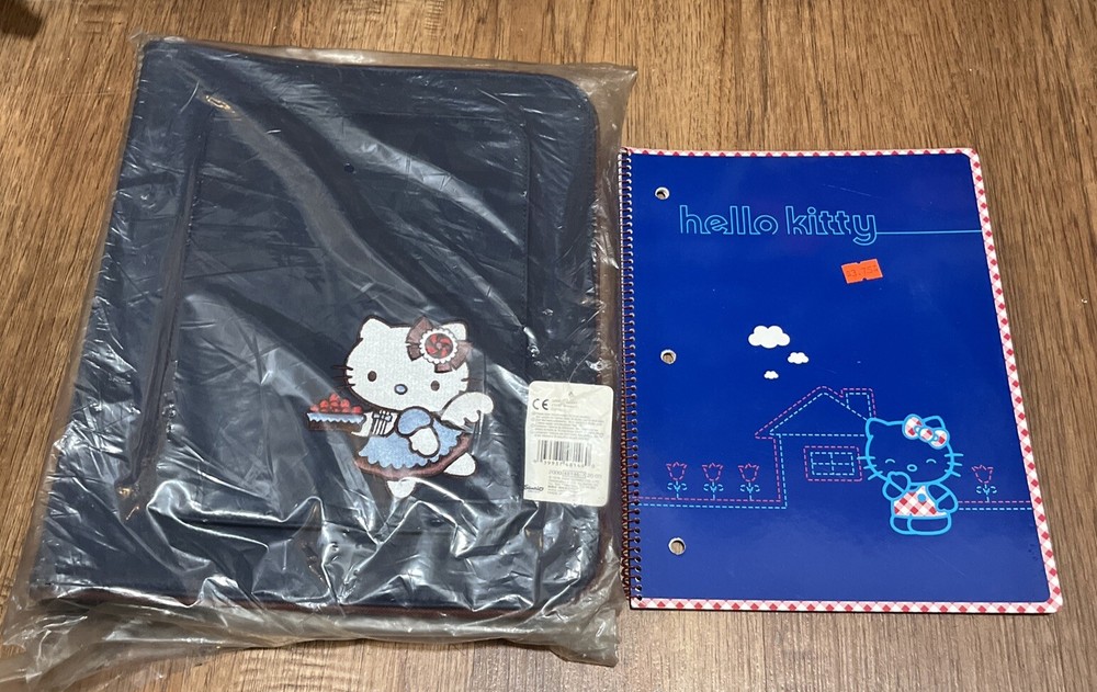 Vtg 2003 Sanrio Hello Kitty French Angel Chocolate 3 Ring Binder W/ Notebook New