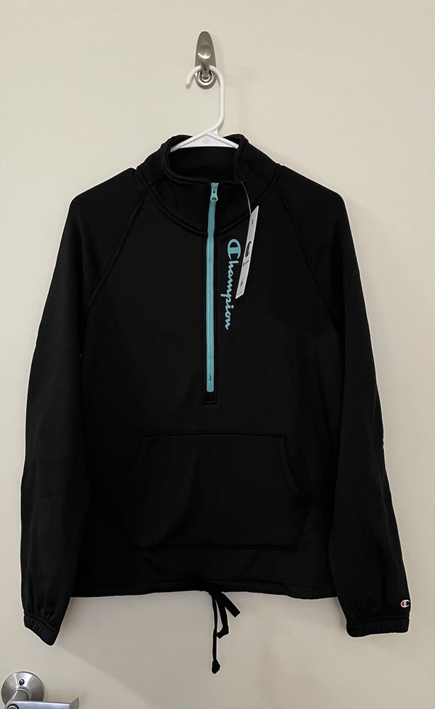 Champion Fleece Sweatshirt 1/2 Zip Pullover Women’s Small Black NWT