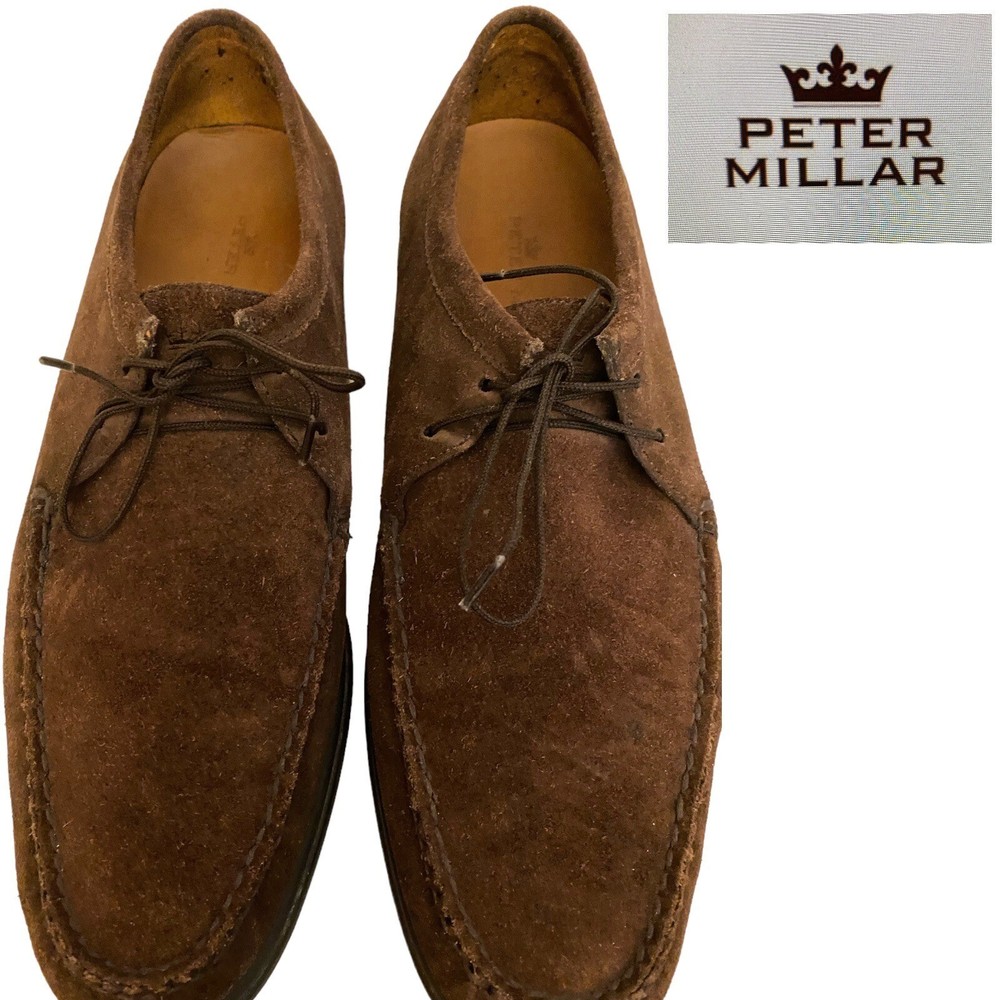 Peter Millar Crowders Suede Lace Up Shoes 12M Casual Non-Slip Comfort Slip-On