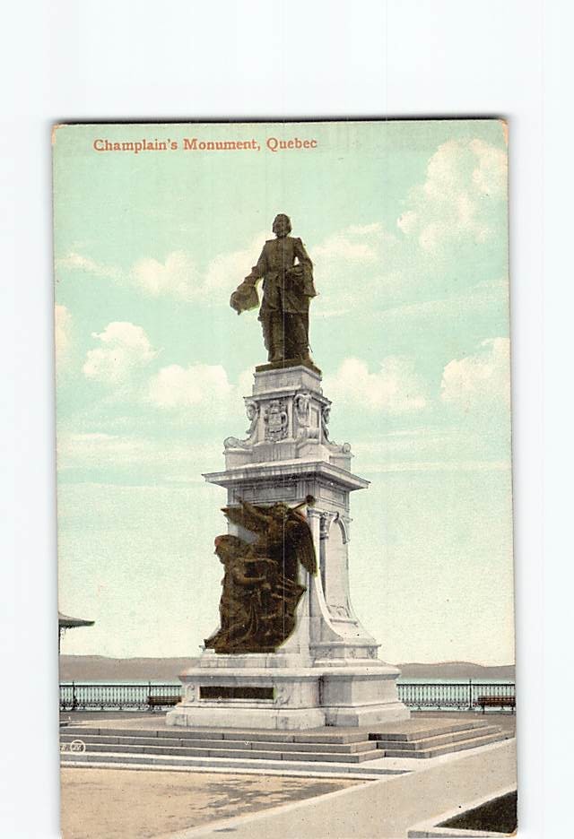 Postcard Champlains Monument Quebec City Canada