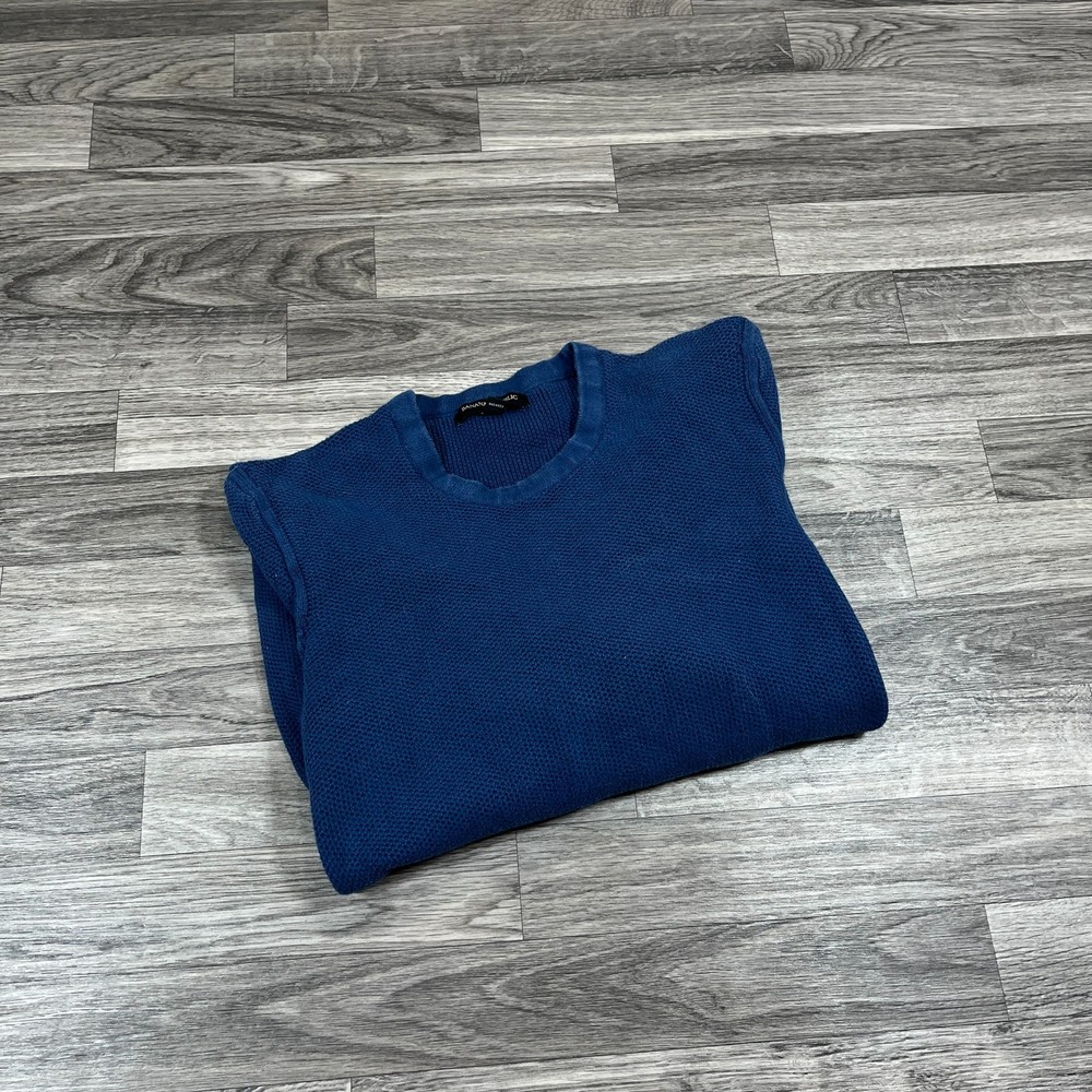 BANANA REPUBLIC Crew Neck Long Sleeve Blue Pullover Knit Sweater Men's Size S