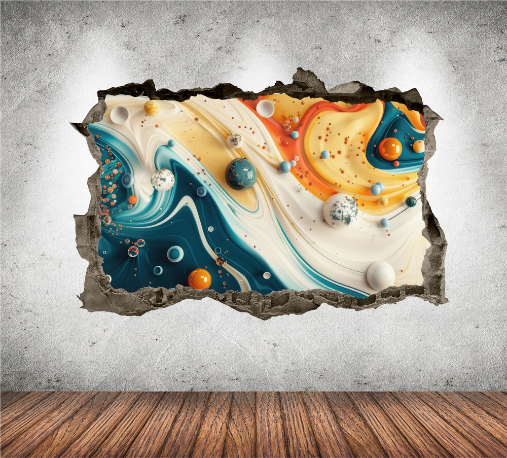 Abstract Art Wall Decal 3D AI Graphic Mural Poster Art Sticker Artistic KW215-image