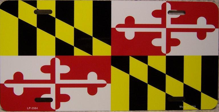 Aluminum License Plate US State Maryland flag NEW