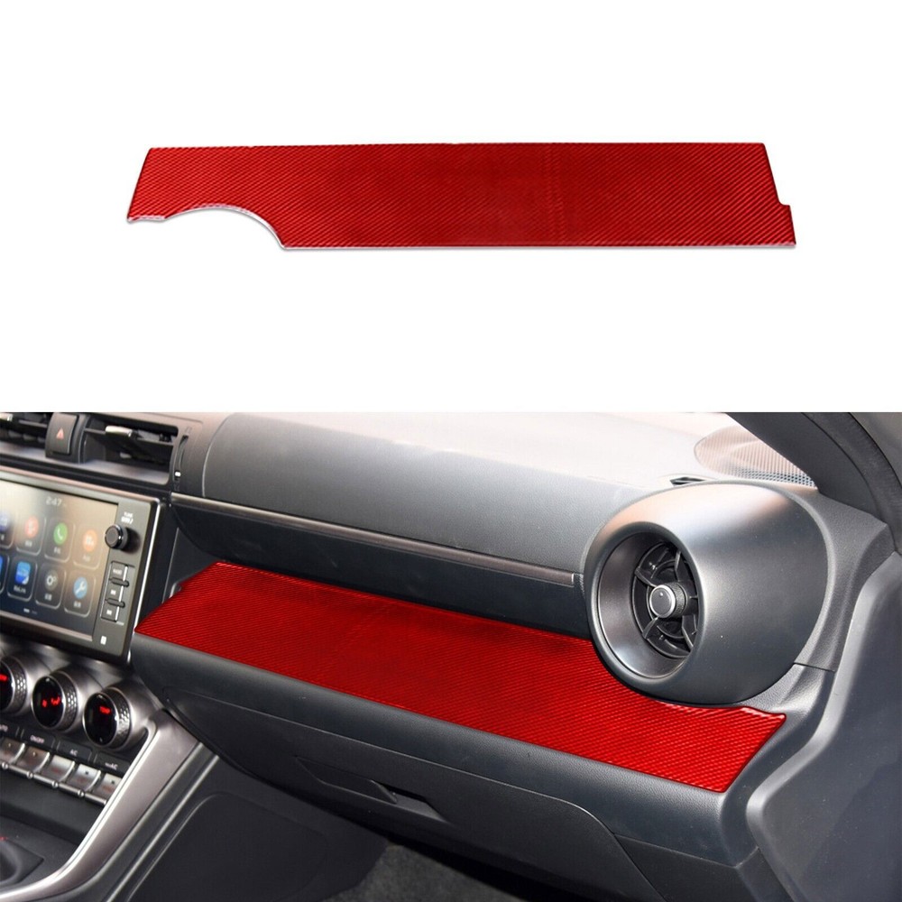 Red Carbon Fiber Co-pilot Dashboard Panel Cover Trim For Subaru BRZ GR86 2022-24