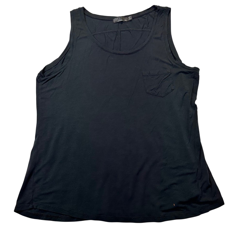Prana Tank Top Women XL Black Yoga Hiking Athletic Pocket Scoop Neck