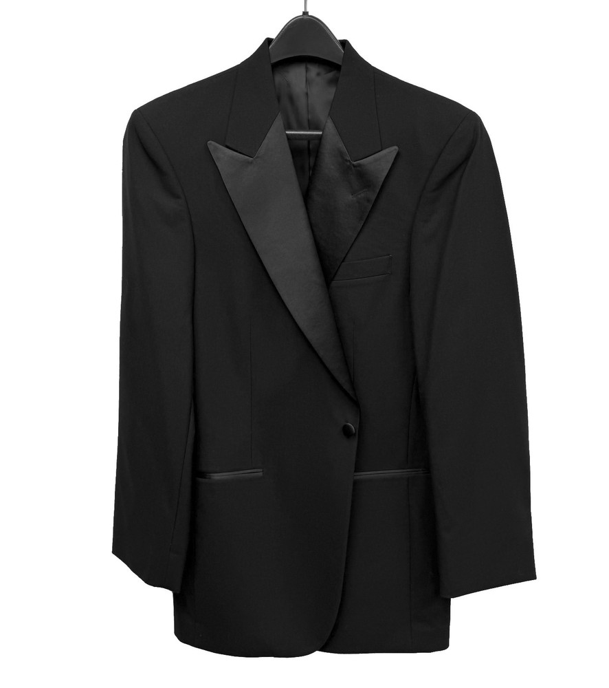 NWT Black Tuxedo Jacket One Button with Satin Peak Lapels Big & Tall 66R