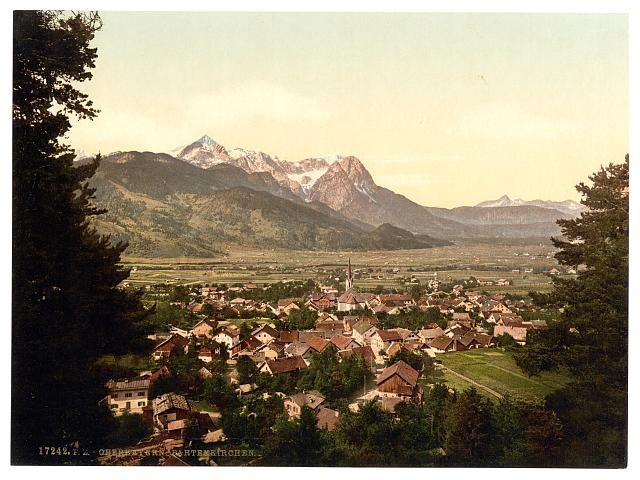 Partenkirchen Upper Bavaria Germany 1890s General View Alps Townscape