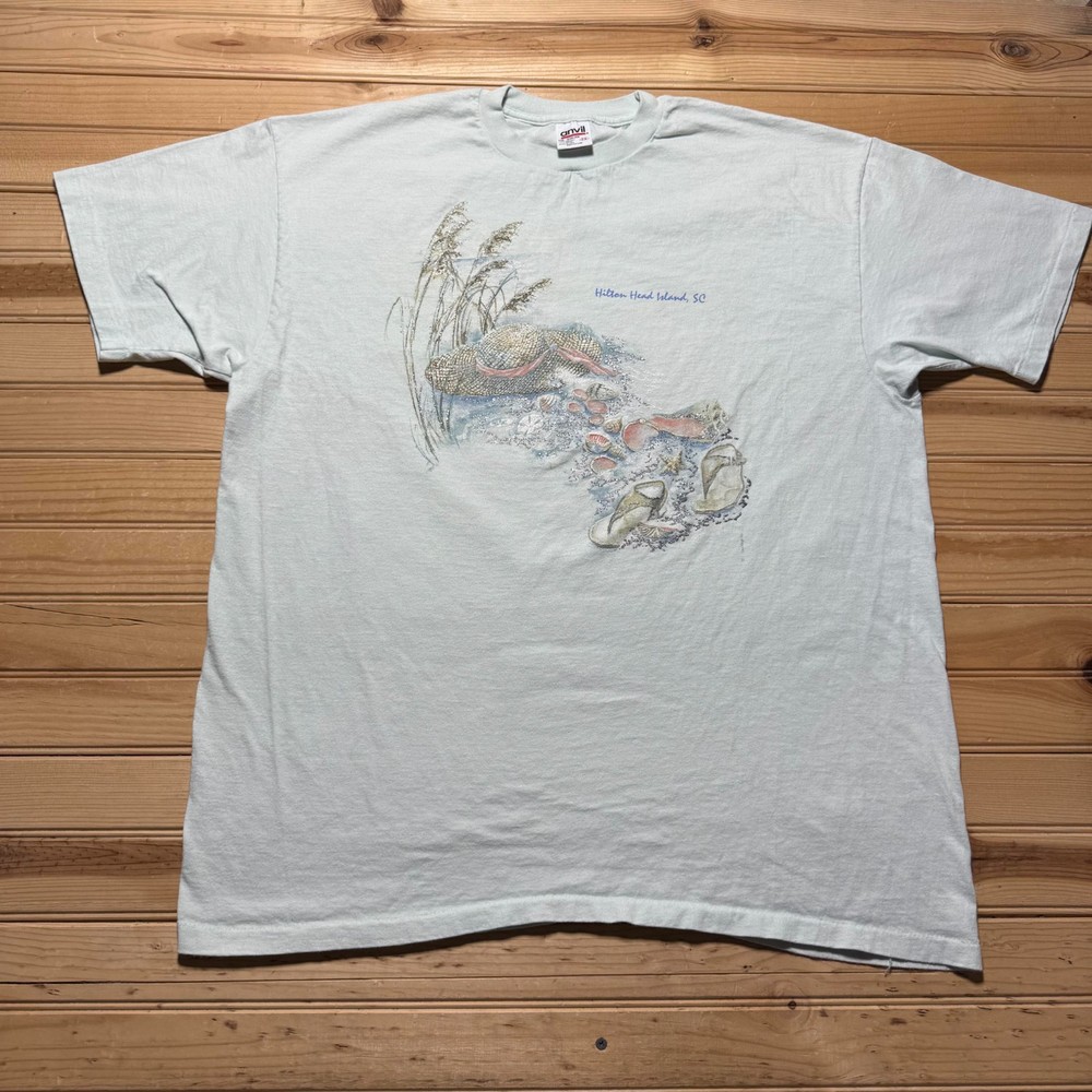 Vintage 90s Hilton Head Island South Carolina Beach Souvenir T-Shirt USA - 2X