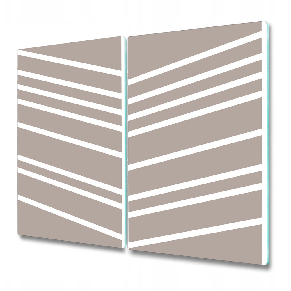 Glass Kitchen Chopping Cutting Board Herringbone Modern White and grey 2x30x52