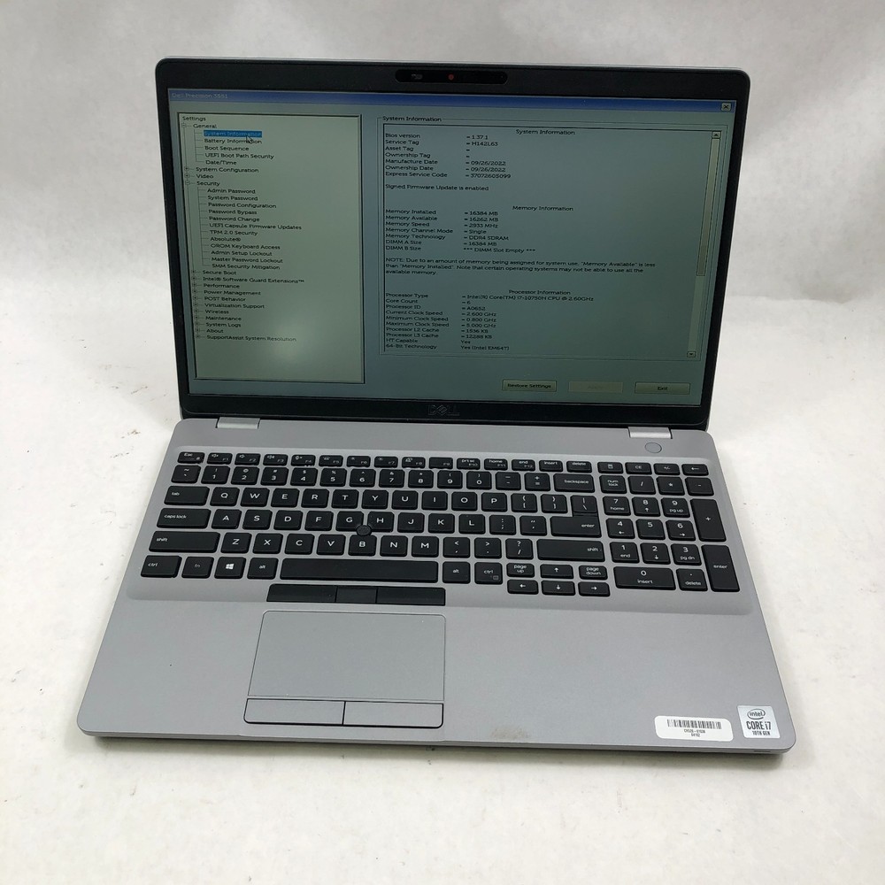 Dell Precision 3551 15.6 FHD i7-10750H 2.60GHz 16GB 512GB SSD Quadro P620 *READ*