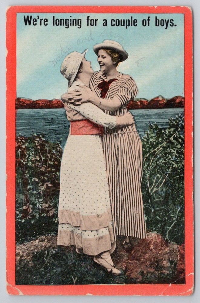 1907 Windsor PA Postcard Two Women Embracing 