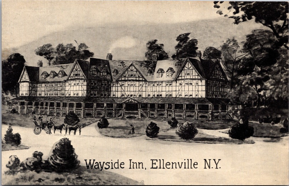 Wayside Inn Ellenville New York Catskills Hotel Antique Undivided Postcard