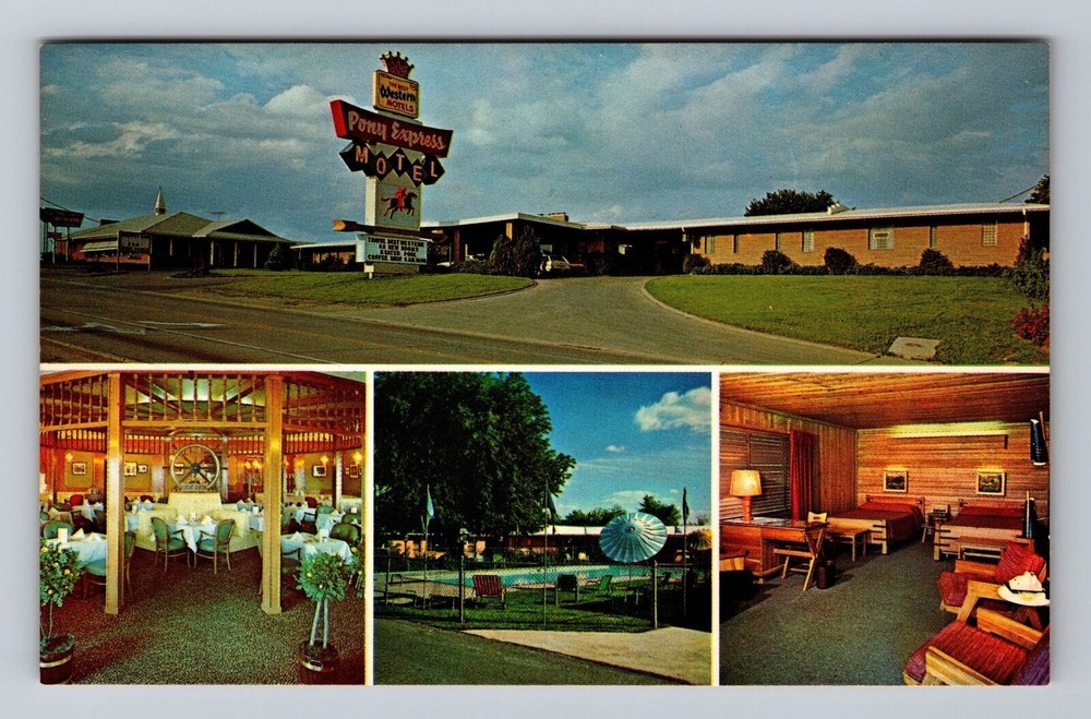 Missouri MO St Joseph Pony Express Motel & Restaurant Vintage Postcard