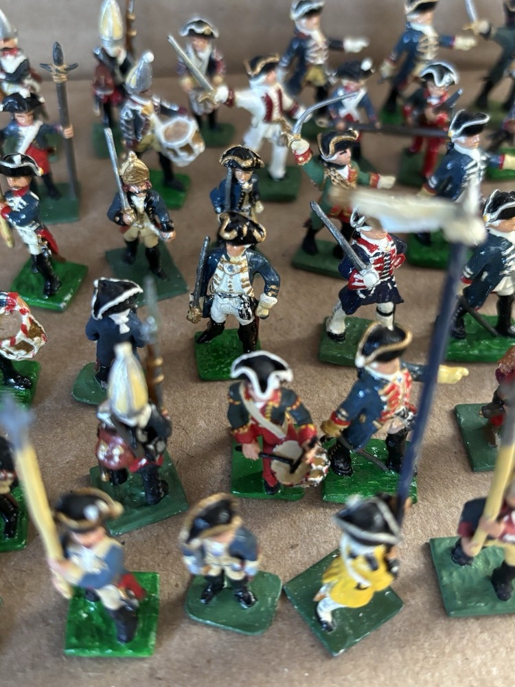 Miniature Metal Soldiers Hand Painted Huge Lot