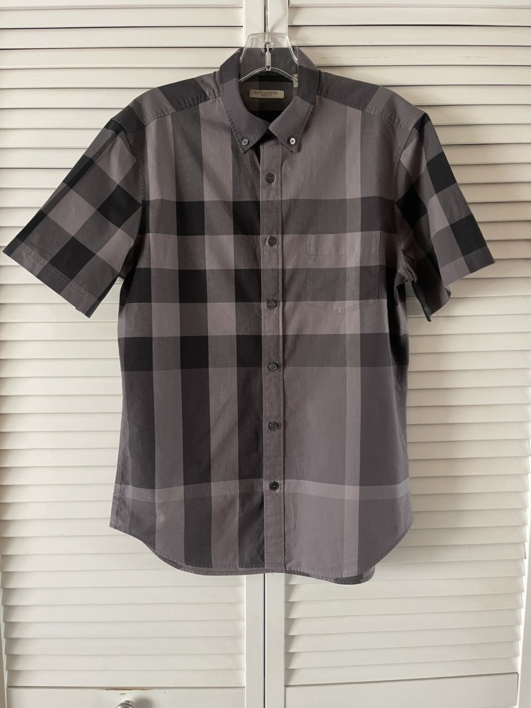 BURBERRY Shirt Check Gray Medium M  - Authentic💁