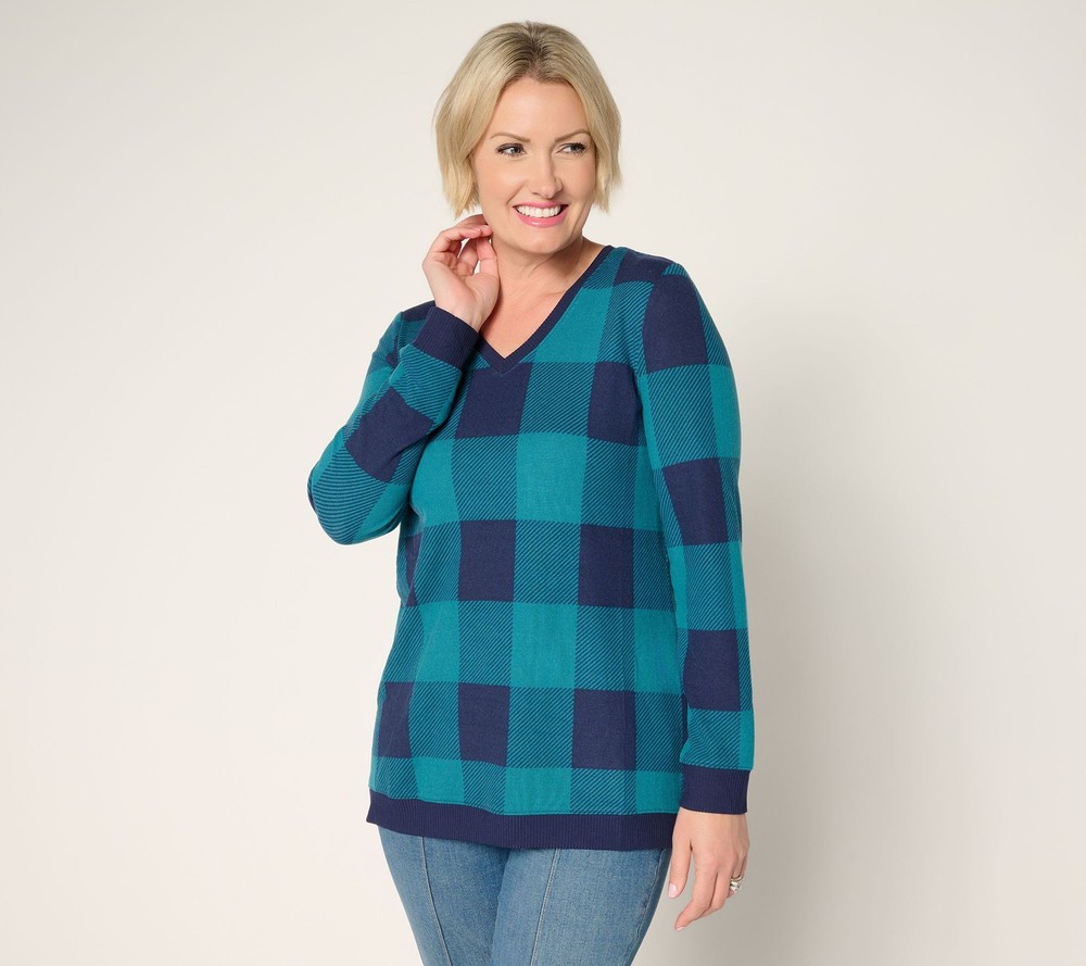 Denim & Co. Women's Top Plus Sz 1X Make Your Selection: Buffalo Blue A730782