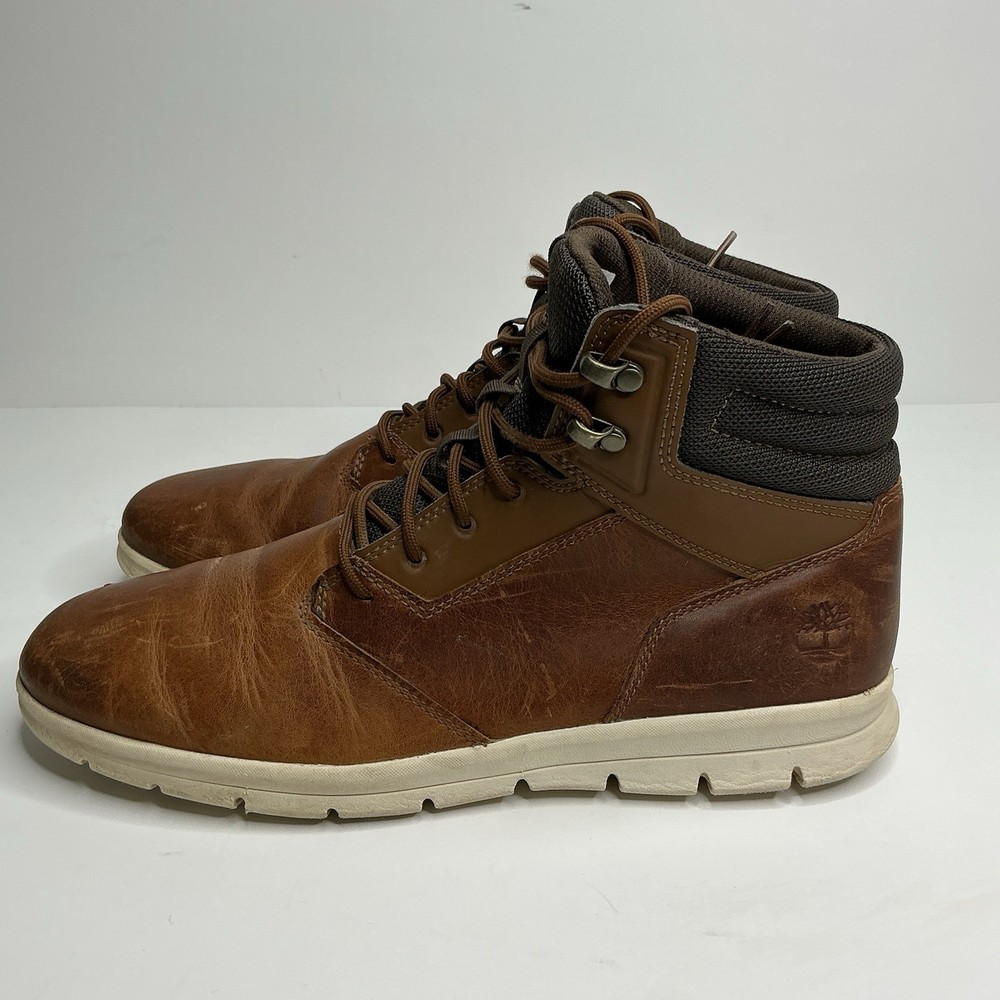 Timberland Graydon Mens Brown Leather Sneaker Boot Size 10 Casual Style